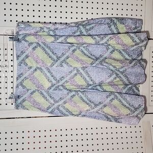 Talbots size 14 Multi-Colored Geometric Print Lightweight A-Line Skirt